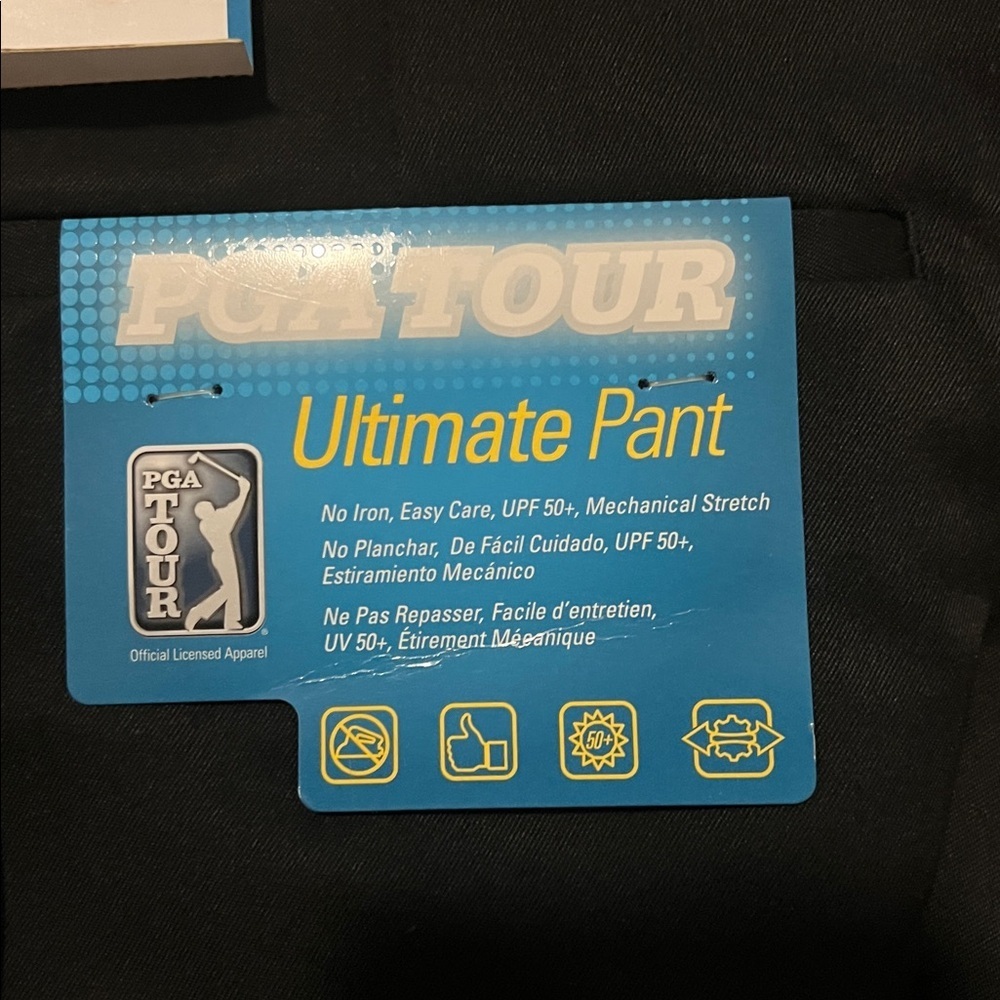 PGA Tour Men’s Motion Flex Pants Black NWT 34x32 - Picture 3 of 5